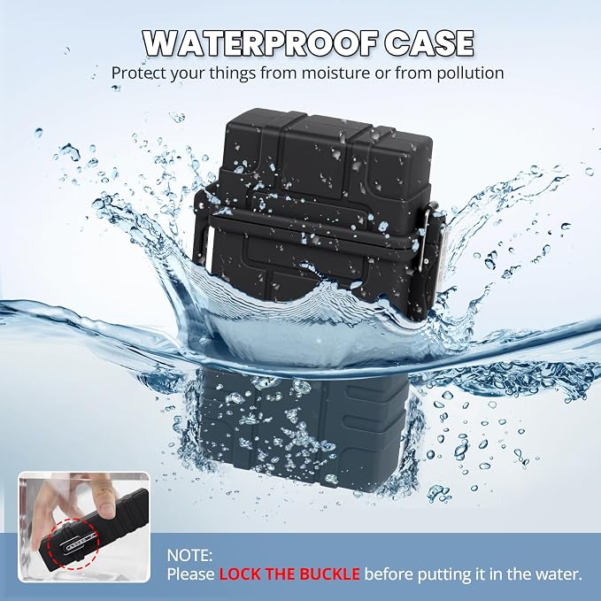 Waterproof Case with USB Rechargeable Electric Lighter, Airtight Holder Case for Whole Package 20pcs 84mm Size, Match Seal Storage Dry Box, EDC Survival Container for Fishing Kit, Camping