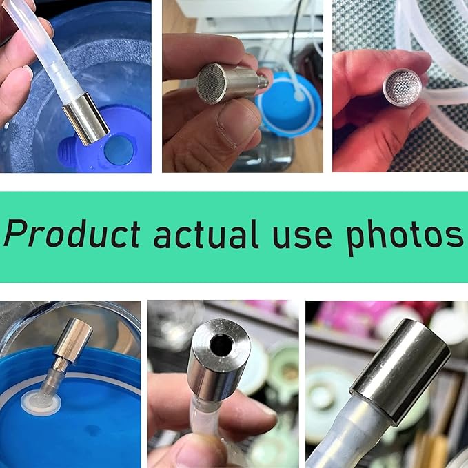2 Pack Water Bottle Pump Tubing Sinker Tube Hose End Weights Drop Tip Stainless Steel Filter Head for 5 Gallon Water Dispenser Bottom Loading Water Cooler Heater Countertop Kongfu Tea Tray