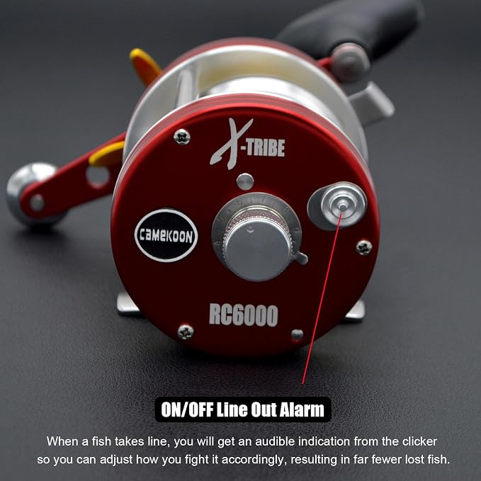 X-Tribe Round Baitcasting Fishing Reel, Synchronized Level Wind System, 17 LBs Powerful Carbon Drag, 5.3:1 Gear Ratio, Single Power Handle, All Metal Frame and Side Covers for Saltwater