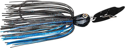Strike King Thunder Cricket Fishing Lure, Vibrating Swim Jig, Silver Blade, 4/0 Jungle-Style Flipping Hook