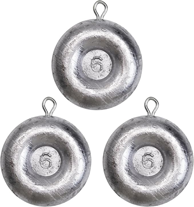 Disc Sinkers Lead Coin Weights Flat Round Sinker for Surf Drifting River Trolling Catfishing Fishing Pancake Sinkers and Weights 3/4oz - 8oz