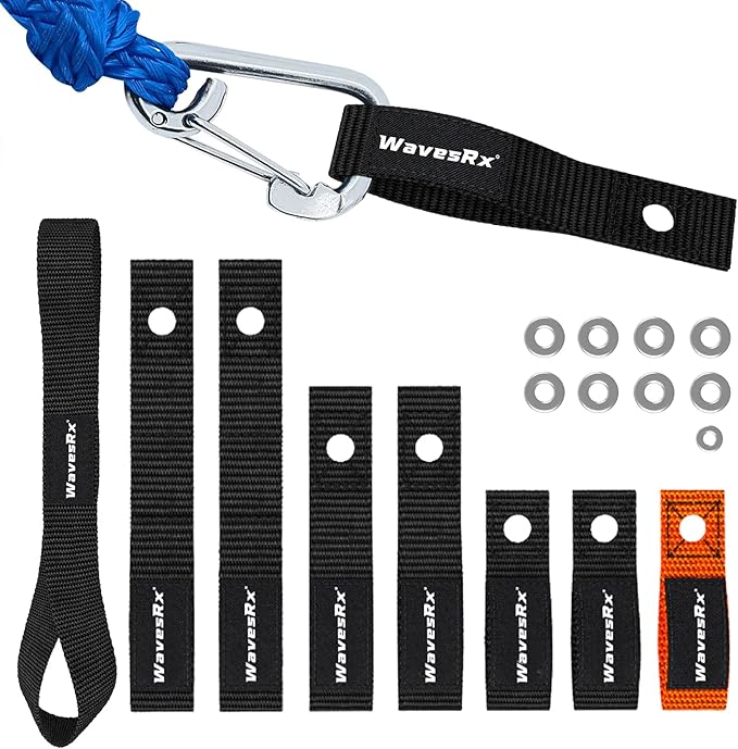 WavesRx Soft Loops Jet Ski Cleats | Secure Loop Straps for Attaching Docking Bumpers, Fenders, Anchoring Line, Bungee & Dock Rope to your Jetski | Must-Have PWC Accessory for Your Waverunner or Seadoo
