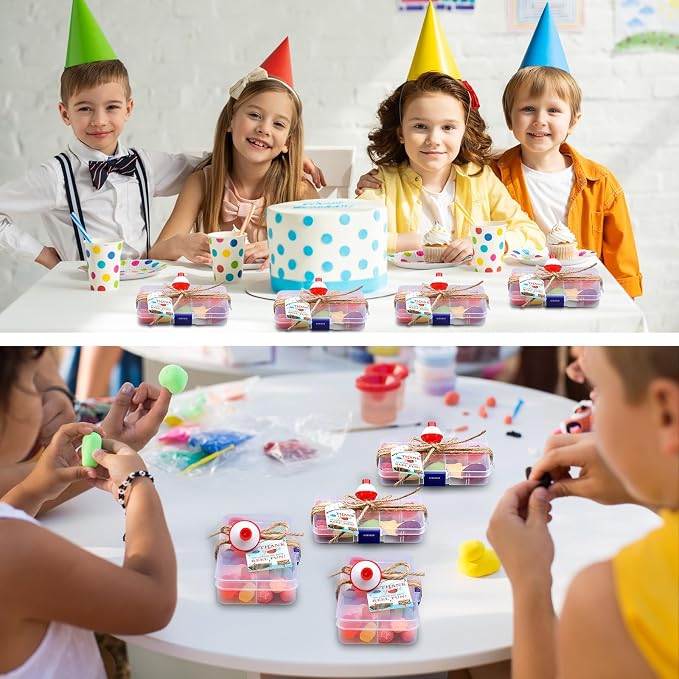 Wonderjune 24 Sets Fishing Party Favors Candy Little Tackle Boxes with Red White Floater Thank You Cards for Making My Reel Fun Fishing Theme Party Decorations
