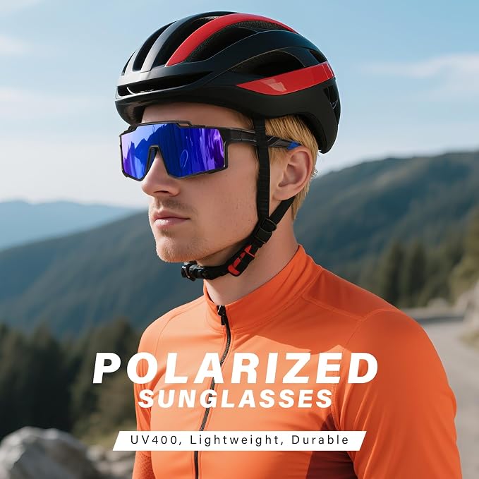 Polarized Sport Sunglasses Men Cycling Driving Fishing UV Protection Sun Glasses Lightweight Big Frame Mountain Bike Goggles
