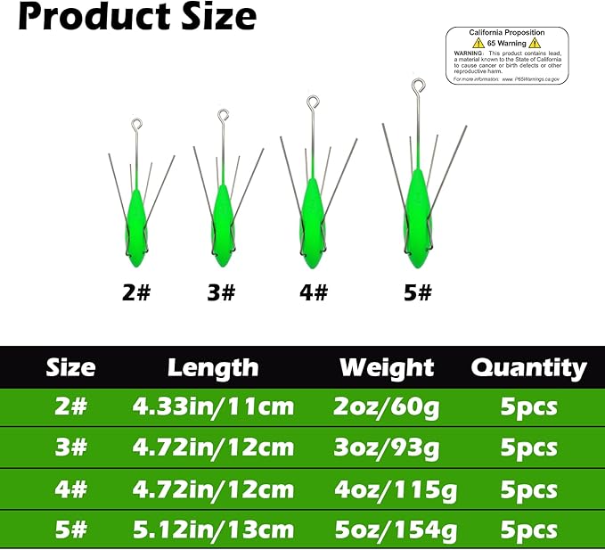 Premium 5 PCS Sputnik Sinker Fishing Weights - Heavy-Duty Long Tail Spider Sinkers for Saltwater Surf Casting, Catfishing, and Beach Adventures in Ocean Sea Sand