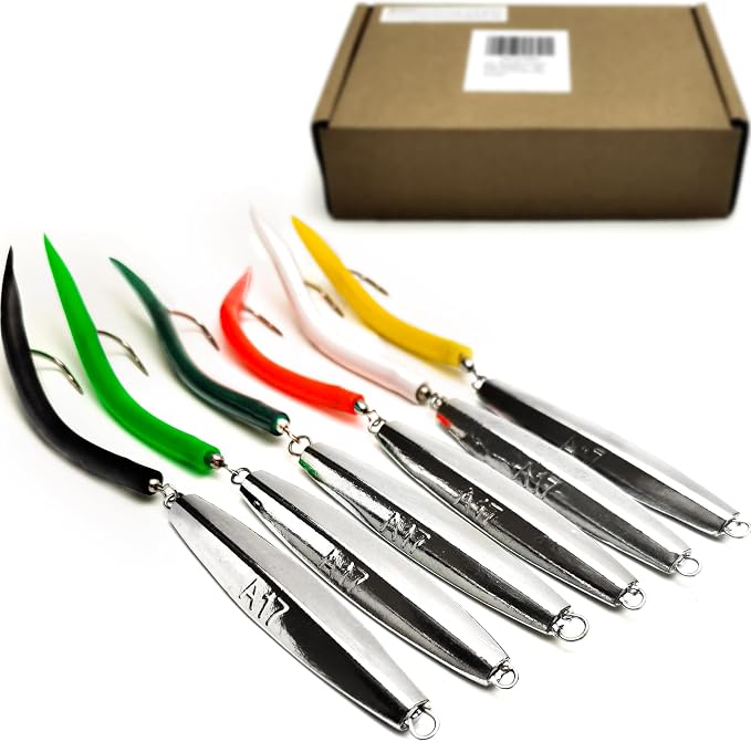 Diamond Jigs Saltwater Fishing Lures, 1-16oz Flat Metal Jigging Spoon Baits for Surf Fishing Bottom Bouncing Sinking Casting, Vertical Ocean Lures for Bluefish Striper Tuna Salmon Freshwater