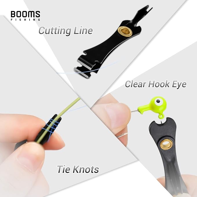 Booms Fishing FC2 Fishing Knot Tying Tool, Fly Fishing Line Cutter, Fishing Clippers with Retractor