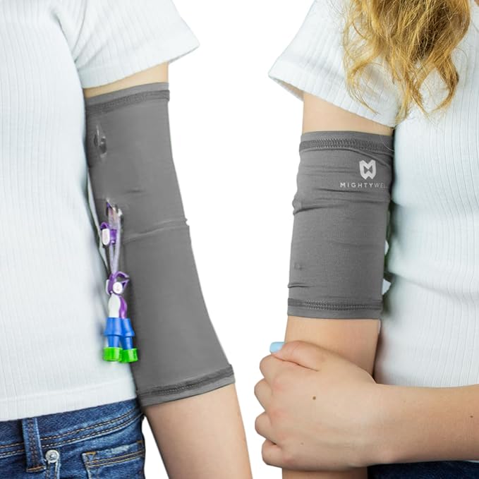 Mighty Well PICCPerfect PICC Line Cover: Soft Touch Double Layer PICC Line Arm Cover | Solid Cement, Large