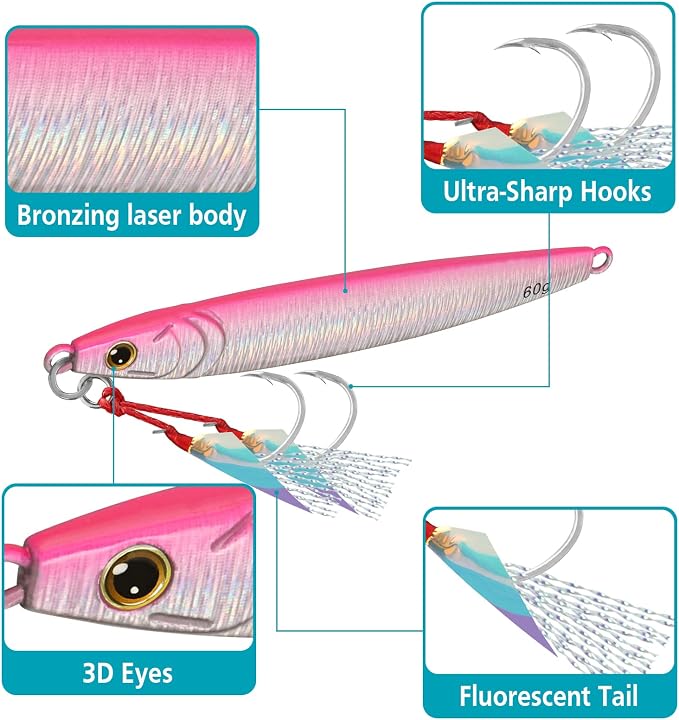 TRUSCEND Vibespinner Easy Catch Fishing Lures with BKK Hooks, Tail Spinner Baits with 4 Actions, Vibrating Swimming Flashing & Jigging for More Bites, Spoon Lures for Bass Trout Crappie Walleye Pike