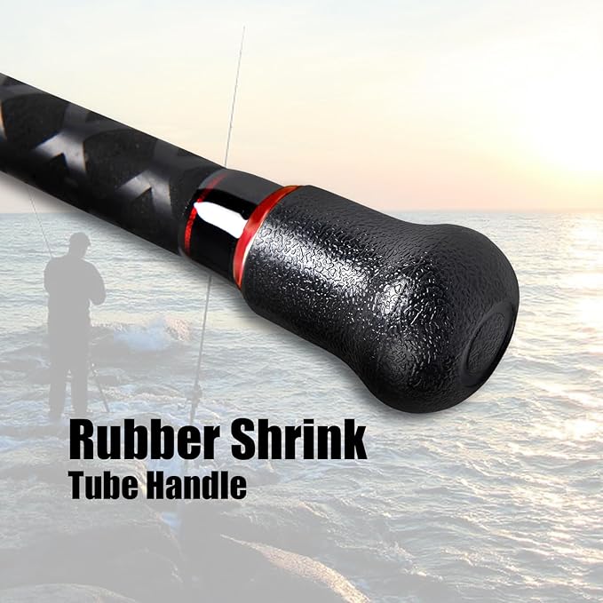 Fiblink Surf Casting Fishing Rod 2-Piece Graphite Travel Baitcasting Fishing Rod
