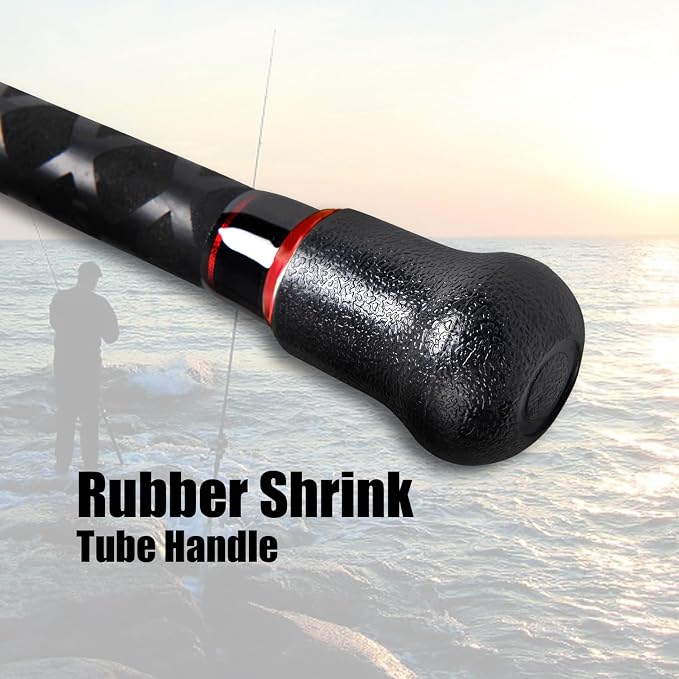 Fiblink Surf Casting Fishing Rod 2-Piece Graphite Travel Baitcasting Fishing Rod