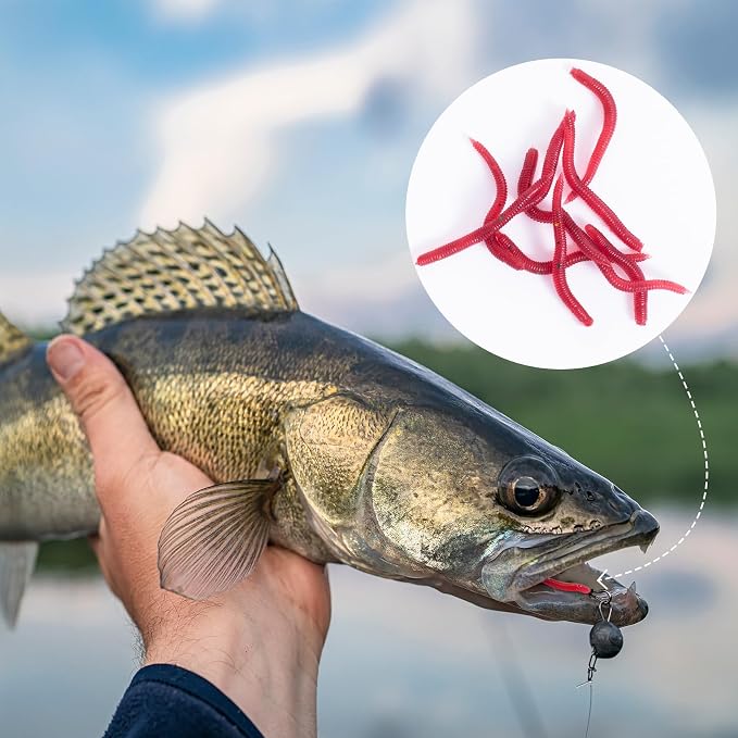 Fake Worms for Fishing, Soft Bass Realistic Maggots Baits Bread Worm Fishing Lure, False Wax Worm