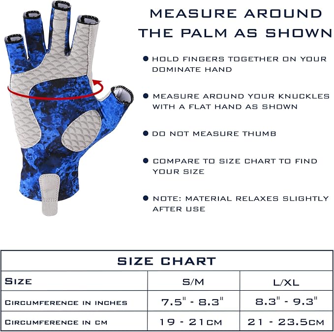 KastKing La Sal Fishing Gloves UPF50+ Sun Gloves UV Protection Fingerless Gloves Men Women for Outdoor, Kayaking, Rowing, Paddling, Canoeing, Hunting