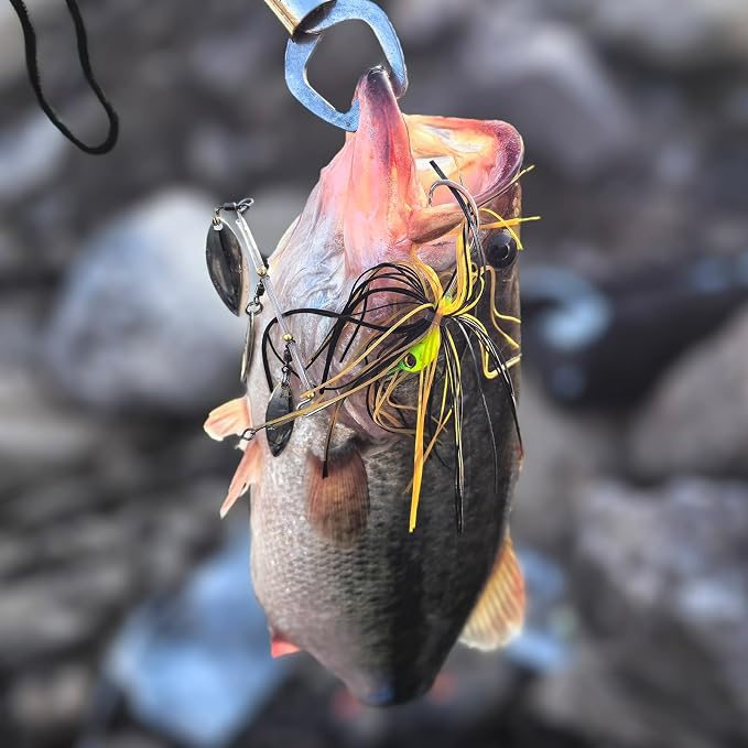 5pcs Spinner Baits Fishing Lures Kit,Willow Leaf Spinnerbait Buzz Bait,Silicon Skirt Swim Jigs Fishing Tackle Spinner Baits for Bass Trout Salmon Pike Saltwater Freshwater