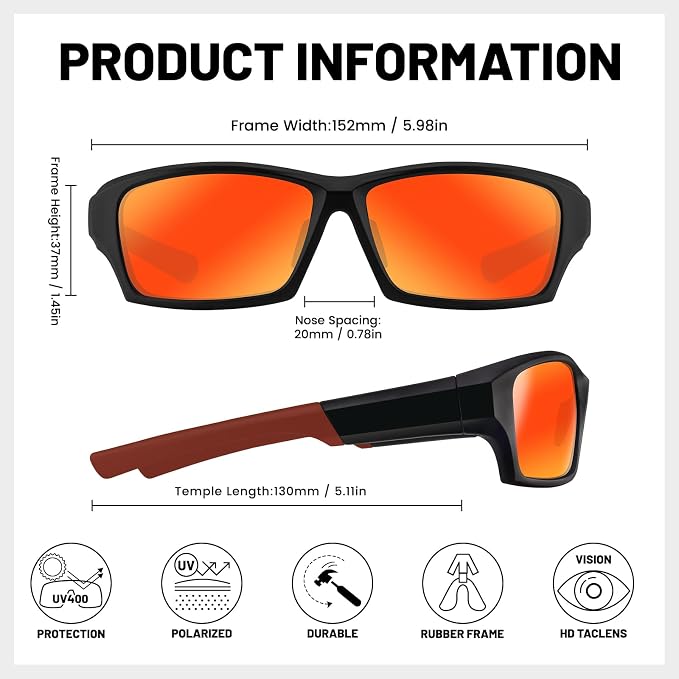 Polarized Sports Sunglasses for Men Women,Driving Fishing Cycling Mountain Bike Sunglasses UV400 Protection