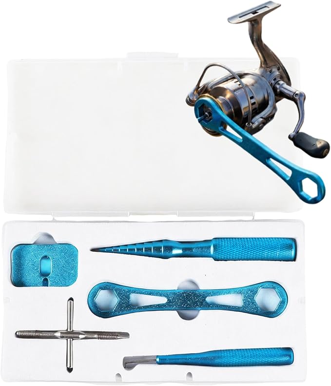 Fishing Reel Maintenance Tool Set 4-Piece Bearing Removal & Installation Kit for Baitcasting & Spinning Reels, Metal Disassembly Kit for Anglers & Reel Servicing