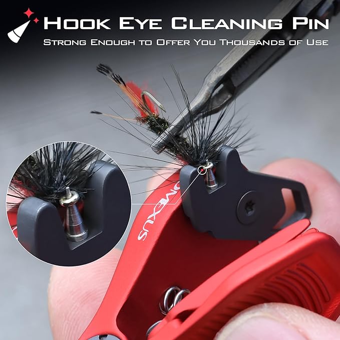 GOMEXUS Sharkbite Fishing Line Cutter with Retractors and Fishing Knot Tying Tool and Hook Eye Cleaner, Fly Fishing Nippers
