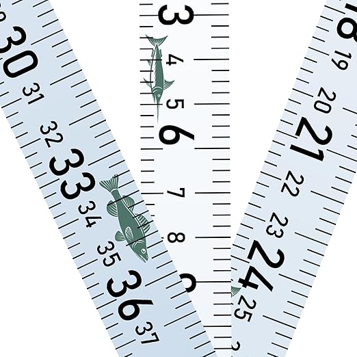Fishing Ruler for Boat 58" Self-Adhesive Fish Measuring Decals (3 Pack) Waterproof Self Adhesive Measuring Ruler Tape (Blue)