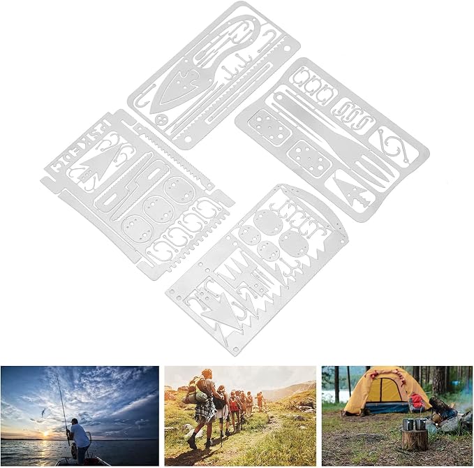 CUIFATI 4Pcs, Multitool Camping Gear Multipurpose Survival Kits and EDC Kit for Fishing Outdoor Hiking Gift Idea