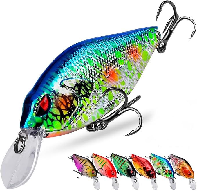PROBEROS Crankbaits Set Fishing Lure Hard Baits Swimbaits Boat Ocean Topwater Lures Kit Fishing Tackle Hard Baits Set for Trout Bass Perch Fishing Topwater Lures Set
