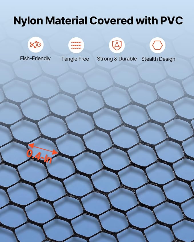 VEVOR Fishing Net, Landing Nets with Telescopic Handle Lightweight and Stronger Fish Gear, Durable and Fish-Friendly, for Kayak, Boat, Bank, Pond