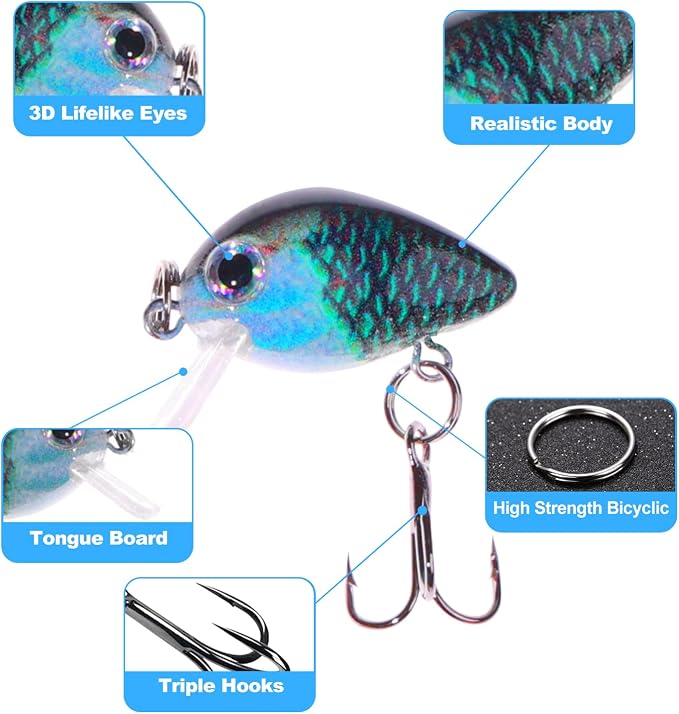 Bass Fishing Lures, Jointed Swimbait Glide Bait for Bass, Trout & Pike – Lifelike Fishing Lure with 3D Eyes, Built-in Rattle Chamber, Triple Hook – Realistic Fishing Lures for Freshwater & Saltwater