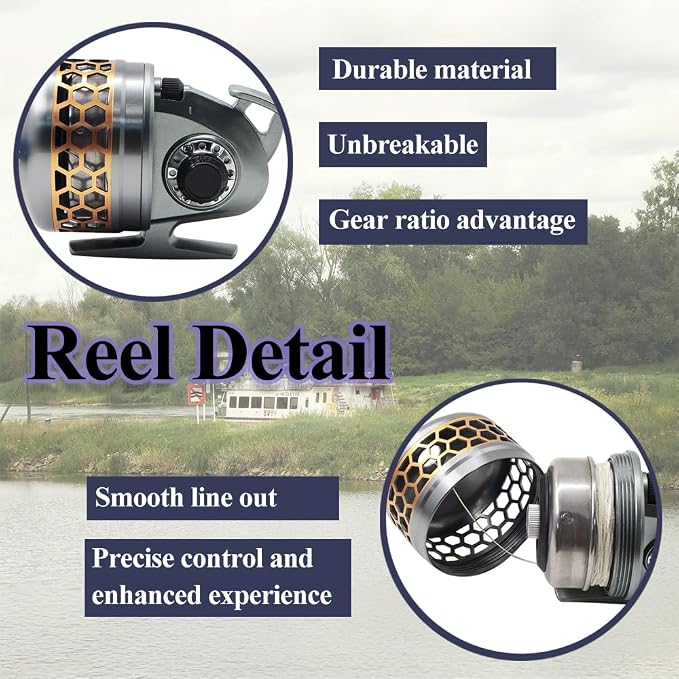 SUFFUSE Fishing Rod, Portable Catapult Lure Fishing Tools, Saltwater and Freshwater Great Gear for Traveling