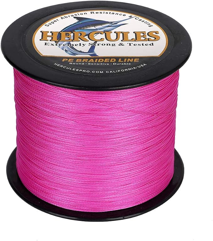 HERCULES Cost-Effective Super Cast 8 Strands Braided Fishing Line 10LB to 300LB Test for Salt-Water,109/328/547/1094 Yards(100M/300M/500M/1000M),Diam.#0.12MM-1.2MM,Hi-Grade Performance,Variety Colors
