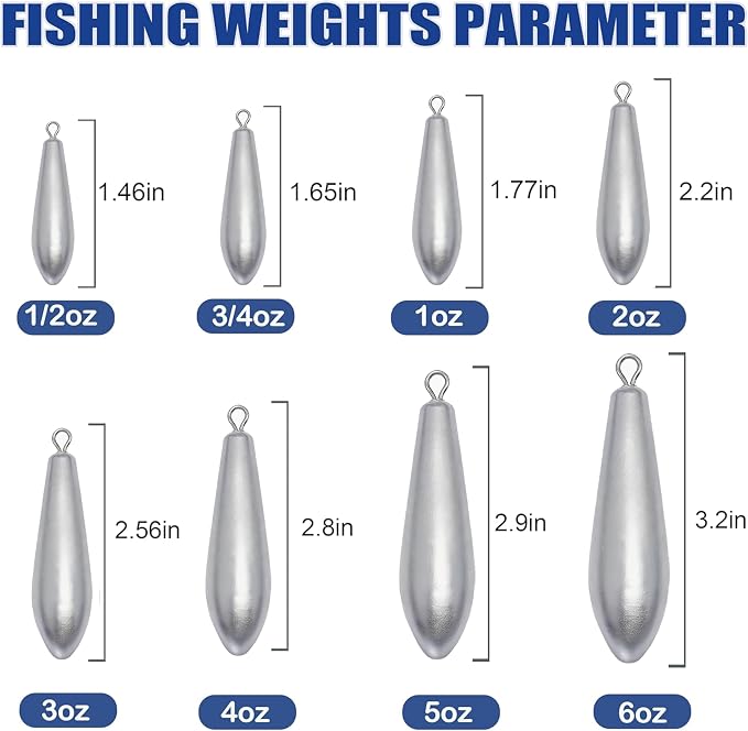 Drop Shot Fishing Weights Sinkers for Saltwater Freshwater Fishing