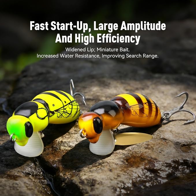 KINGDOM 3PCS Topwater Fishing Lures for Bass Whopper Popper Fishing Lure for Bass Catfish Pike Perch Floating Pencil Bait with Propeller Tail Freshwater/Saltwater