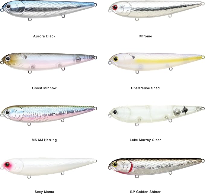 LUCKY CRAFT Sammy 105 Topwater Fishing Lures, 3 Hook, 4-1/8" Floating Freshwater Trout and Bass Lures, Walk-the-Dog Tournament Bait, Bass Fishing Gear and Tackle Box Accessories
