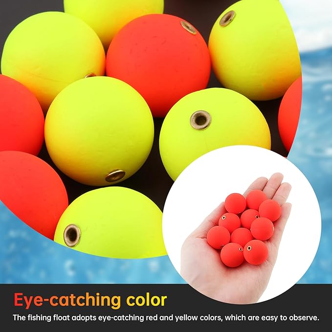 20pcs Fishing Bobber Foam Slip Bobbers, Slip Foam Floats Fishing Float, Buoy Floats Rig Stoppers for Crappie Trout Bass Panfish Walleyes