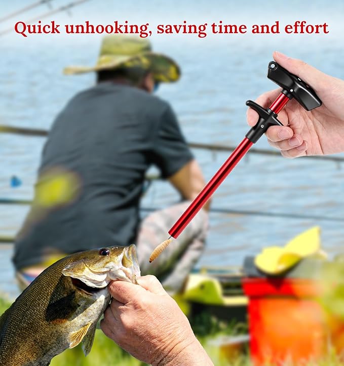 2 Pack Fish Hook Remover Tool, 10 Inch Hook Remover Tool Fishing(Red)
