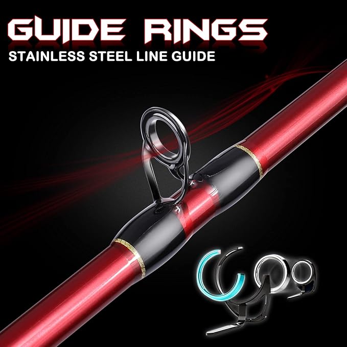 Sougayilang Fishing Rod, 2Pc Casting Rod Spinning Rod for Freshwater Tournament Quality Fishing Pole with 2 Tips for Bass