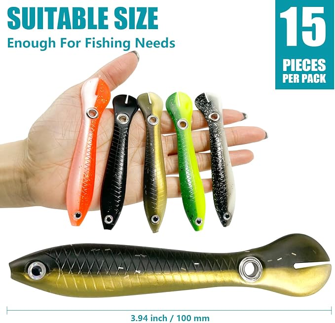 Soft Bionic Fishing Lure - 10 PCS Soft Plastic Swim Baits for Bass, Freshwater & Saltwater Top Water Fishing Lures