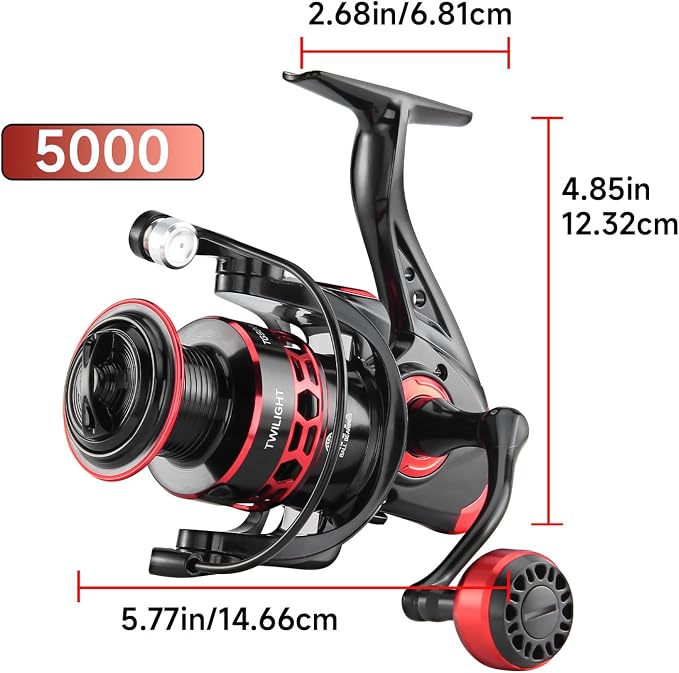HAUT TON Dolphin Advance Edition Spinning Reel,5.2:1Gear Ratio,22LBS,5+1BB,Backlash Free Bearing,Sealed Drag System,Saltwater,Freshwater Fishing Reels