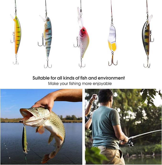 Stainless Steel Fishing Wire Leaders, Black Coated & Uncoated Options, Heavy Strength 31–100LB, 6–21in Multi Sizes with Rolling Swivels Snaps for Salt Fresh Water Shark Pike Barracuda