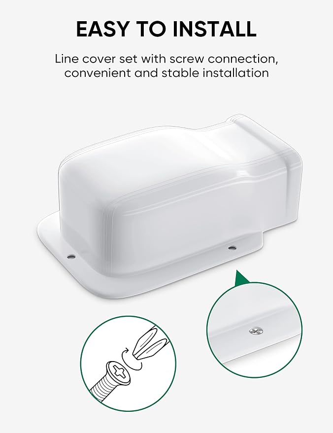 3" Entry Wall Cover Line Cover Set Parts PVC Accessory for Decorative for Ductless Mini Split, Central AC and Heat Pumps, White
