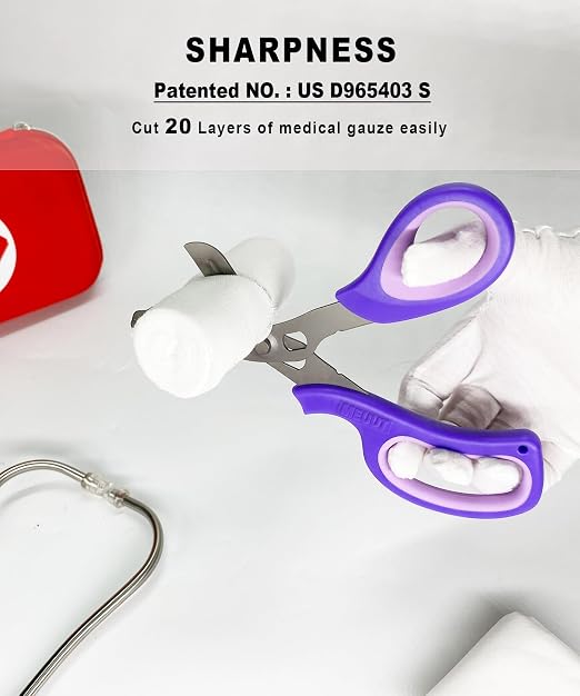 MEUUT 2 Pack Medical Scissors Titanium-coated Trauma Shears for Left and Right Hand -8 inch Heavy Duty Bandage Scissor Surgical Grade Shears EMT Scissors for EMT Workers Doctors Nurses