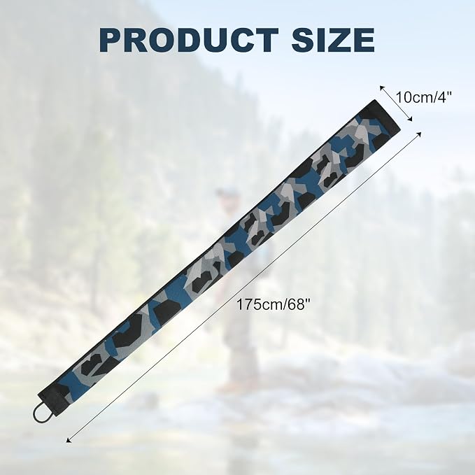 Neoprene Camo Fishing Rod Sleeves,Fishing Pole Sleeves,Fishing Rod Socks | UV Resistance,Puncture Resistant, Protect Casting, Spinning, Trolling Fishing Rods, Storage, tangled-free,75in,68in,60in
