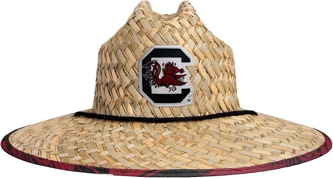 FOCO Men's NCAA College Team Logo Floral Straw Sun Hat