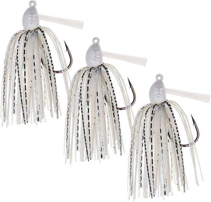 Reaction Tackle Swim Jigs for Bass Fishing - Weedless Bait Design Fishing Lures and Silicone Skirt - Also Pike, Walleye and Muskie and More (3-Pack)