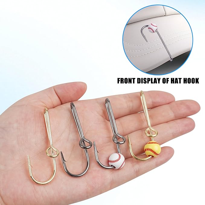 Fishing Hook Hat Pins,10pcs/20pcs Pins for Fishing Hat Hook Clip,Tie Clips for Hat Clasp Fashion Trend Hat Decoration Gold&Black