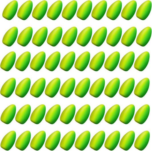 Skylety 60 Pieces Foam Floats Bullet Fishing Foam Snell Floats Pompano Rigs Oval Fly Fishing Strike Indicators for Trout Catfish Walleye