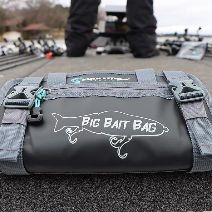 Evolution Fishing Big Bait Bag - 10 in., Roll-Up Lure Bag, Durable, Portable Storage for Large Baits & Gear