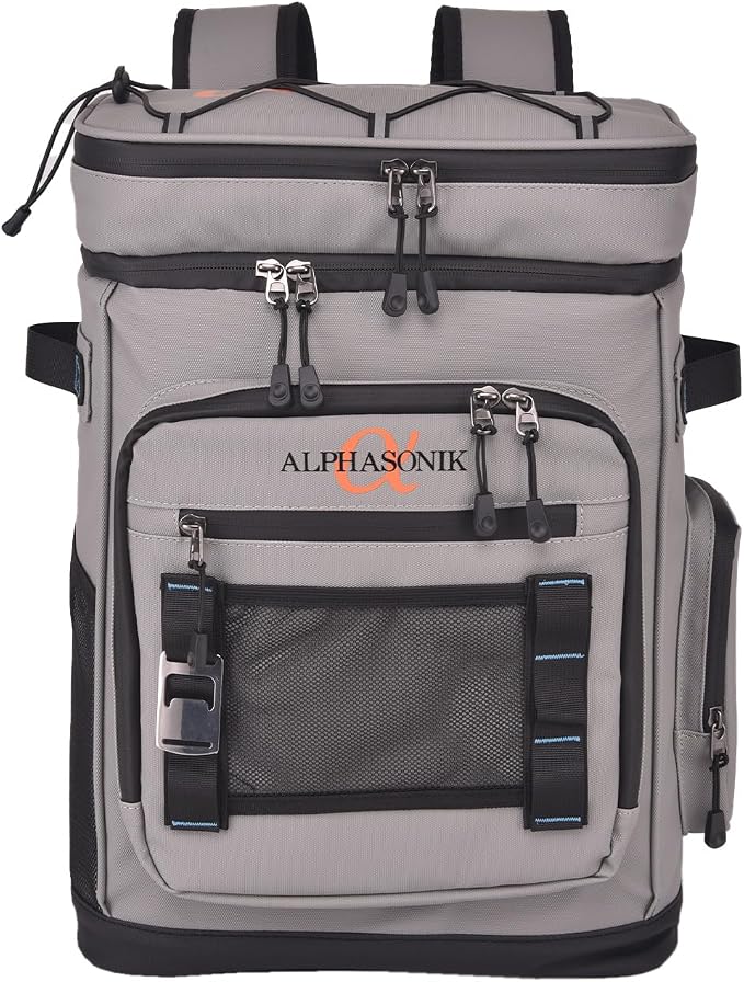 Alphasonik Cooler Backpack 40 Cans Insulated Backpack Cooler for Men & Women, 2 Leak Proof Compartments Coolers Bag for Beach Travel Picnic Hiking BBQ Fishing Outdoor Camping