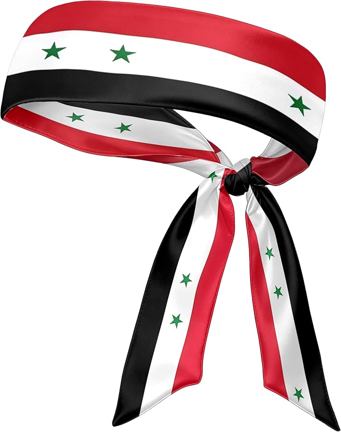 Flag Tie Headbands for Men Women, Moisture Wicking Sweatband Breathable Sports Headwrap, Non-Slip Stretchy Adjustable Fitness Hair Band
