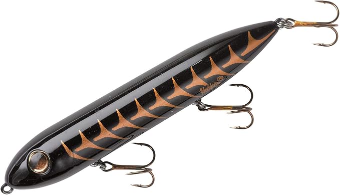 Heddon Super Spook Topwater Fishing Lure for Saltwater and Freshwater, Black Shore Shad, Super Spook (7/8 oz)