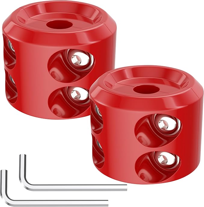 BFXM Winch Stopper for Cable, Rubber Winch Cable Stopper with Allen Wrench to Protect Winch Rope from Wear and Tear, Winch Accessories for ATV, UTV, Truck (Red)