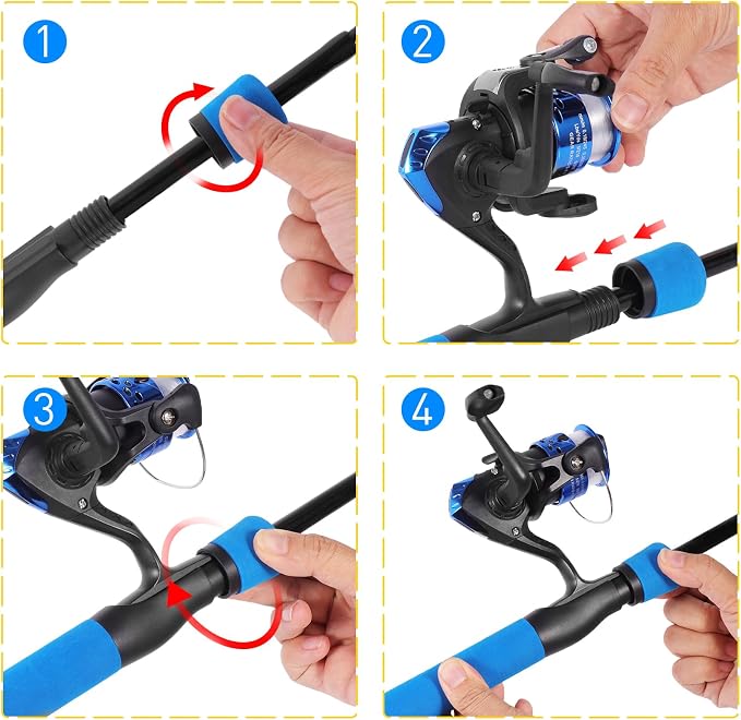 Kids Fishing Pole Kit, 59'' Telescopic Rod and Reel Beginner Combo with Spincast Reel,Tackle Box, Carrier Bag,Fishing Gear for Boys,Girls, Toddler,Youth